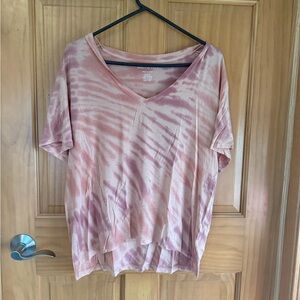 American Eagle Outfitters Pink Tie-Dye Crop Top